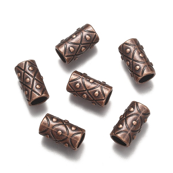

PandaHall Tibetan Style Alloy Beads, Tube, Red Copper, Lead Free & Cadmium Free, 17x10mm, Hole: 7mm Alloy Tube