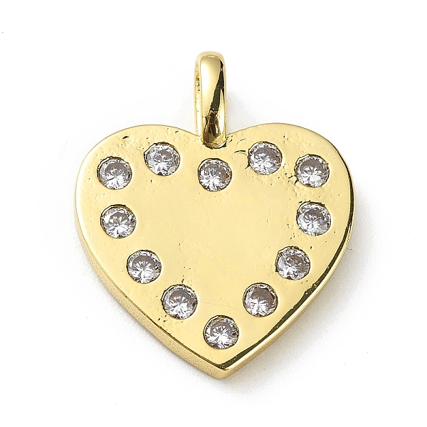 

PandaHall Rack Plating Brass Micro Pave Cubic Zirconia Pendants, Heart Charm, Cadmium Free & Lead Free, Long-Lasting Plated, Real 18K Gold..., Clear