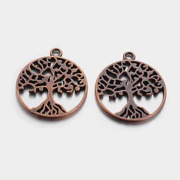 

PandaHall Tibetan Style Alloy Pendants, Tree of Life, Cadmium Free & Nickel Free & Lead Free, Red Copper, 29x25x1.5mm, Hole: 2mm Alloy Flat...