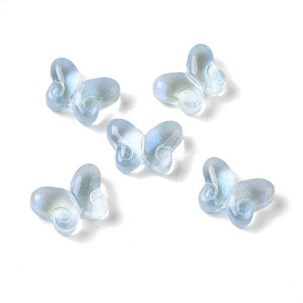 

PandaHall UV Plating Transparent Glass Beads, Butterfly, Light Sky Blue, 10x14.5x5.5mm, Hole: 1.2mm Glass Butterfly