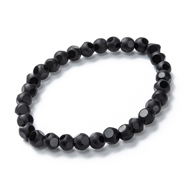 

PandaHall Frosted Glass Beads Stretch Bracelets, Round, Black, Beads: 10mm, Inner Diameter: 2 inch(5cm) Glass Black