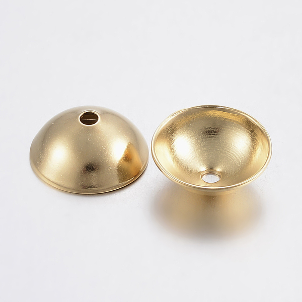 

PandaHall 304 Stainless Steel Bead Caps, Round, Golden, 12x5mm, Hole: 2mm 304 Stainless Steel