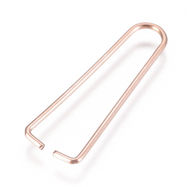 

PandaHall Vacuum Plating 304 Stainless Steel Ice Pick Pinch Bails, Clips for Beads, Rose Gold, 27x8x1mm, Pin: 1mm 304 Stainless Steel