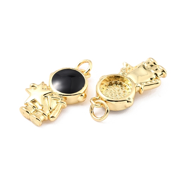 

PandaHall Brass Enamel Pendants, with Jump Ring, Long-Lasting Plated, Real 18K Gold Plated, Astronaut & Star, Black, 20.5x11x4.5mm, Jump...