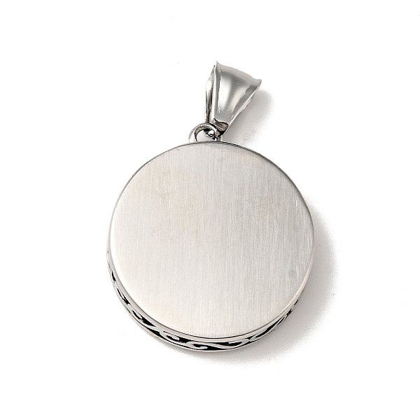 

PandaHall 316 Surgical Stainless Steel Enamel Pendants, with 304 Stainless Steel Snap on Bails, Flat Round with Sun, Stainless Steel Color..., Black