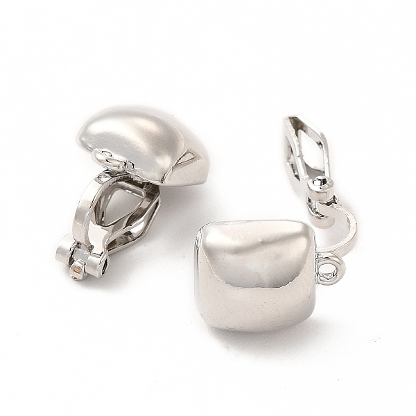 

PandaHall Alloy Clip-on Earring Findings, with Horizontal Loops, Square, Platinum, 17x10x16mm, Hole: 1.2mm Alloy Square