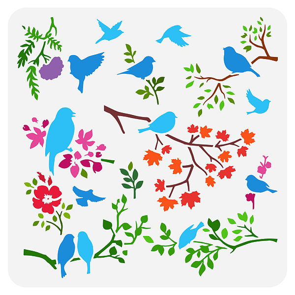 

PandaHall PET Hollow Out Drawing Painting Stencils, for DIY Scrapbook, Photo Album, Bird, 30x30cm Plastic Bird