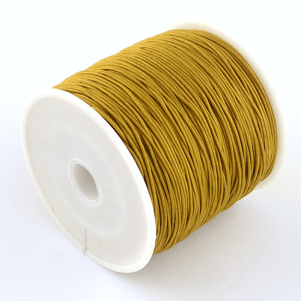 

PandaHall Braided Nylon Thread, Chinese Knotting Cord Beading Cord for Beading Jewelry Making, Goldenrod, 0.5mm, about 150yards/roll Nylon..., Gold
