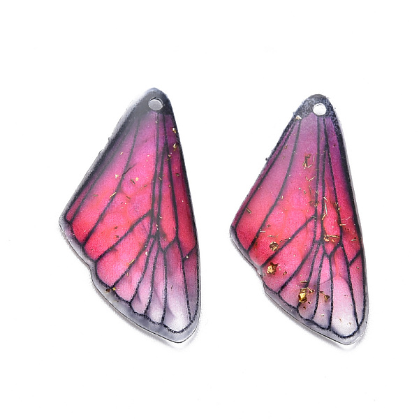 

PandaHall Transparent Resin Pendants, with Gold Foil, Insects Wing, Medium Violet Red, 24.5x11.5x2mm, Hole: 1mm Resin Wing