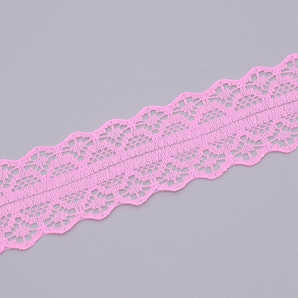 

PandaHall Nonelastic Lace Trim, Polyester Ribbon for Jewelry Making, Pearl Pink, 1-1/8 inch(29mm), 10m/bag Polyester