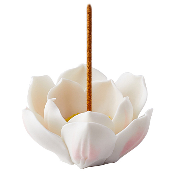 

PandaHall Porcelain Incense Burner Holder, Home Office Teahouse Zen Buddhist Supplies, Lotus, White, 62.5x64x32mm, Hole: 2.5mm Porcelain...