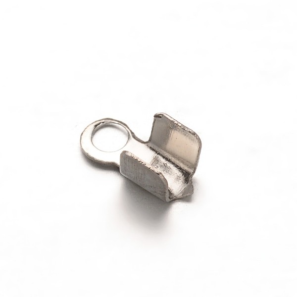 

PandaHall 304 Stainless Steel Folding Crimp Ends, Fold Over Crimp Cord Ends, Stainless Steel Color, 6x3x2.5mm, Hole: 1mm 304 Stainless Steel