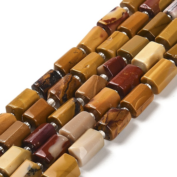

PandaHall Natural Mookaite Beads Strands, with Seed Beads, Faceted, Column, 8.5~11x5.5~6.5mm, Hole: 1mm, about 14~15pcs/strand, 7.48''(19cm)...