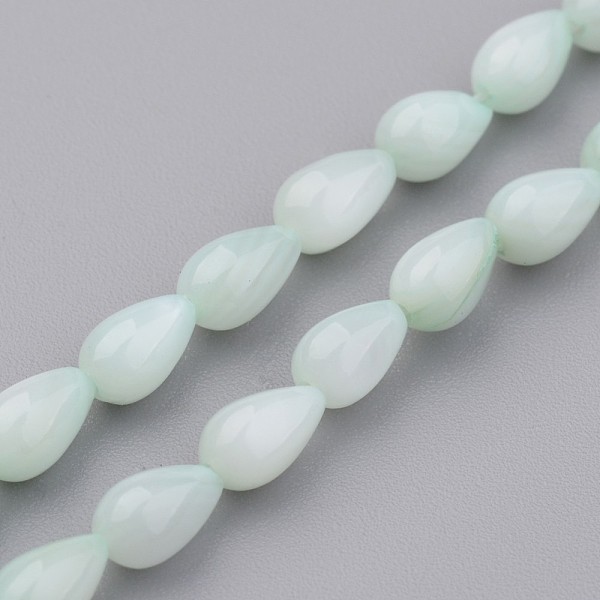

PandaHall Natural Shell Bead Strands, Dyed, teardrop, Light Cyan, 7x5mm, Hole: 0.5mm, about 59pcs/strand, 15.2 inch Other Sea Shell Teardrop