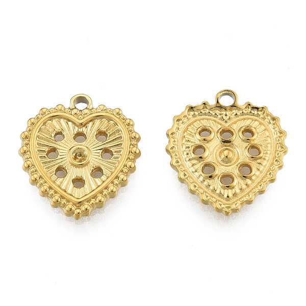 

PandaHall 304 Stainless Steel Pendant Rhinestone Settings, Heart, Real 18K Gold Plated, Fit For 1.6mm Rhinestone, 17x15x2mm, Hole: 1.5mm 304...