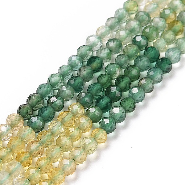

PandaHall Synthetic Green Yellow Quartz Beads Strands, Gradient Style, Faceted, Round, 3mm, Hole: 0.6mm, about 126pcs/strand, 15.16 inch...