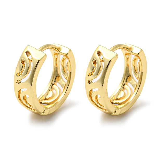 

PandaHall Brass Hollow Hoop Earrings, Golden, 14x13.5x5mm Brass Ring