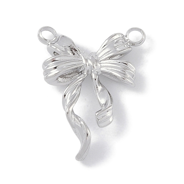 

PandaHall Brass Pendants, Bowknot, Platinum, 21x16x4mm, Hole: 2mm Brass Bowknot