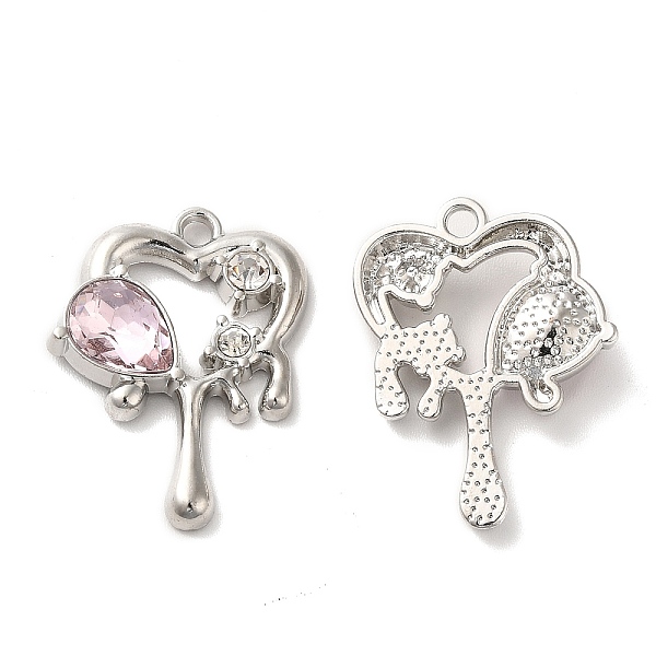 

PandaHall Alloy Pendant, with Glass, Platinum, Lead Free & Cadmium Free, Melting Heart Charm, Misty Rose, 23.5x18x4mm, Hole: 1.8mm...