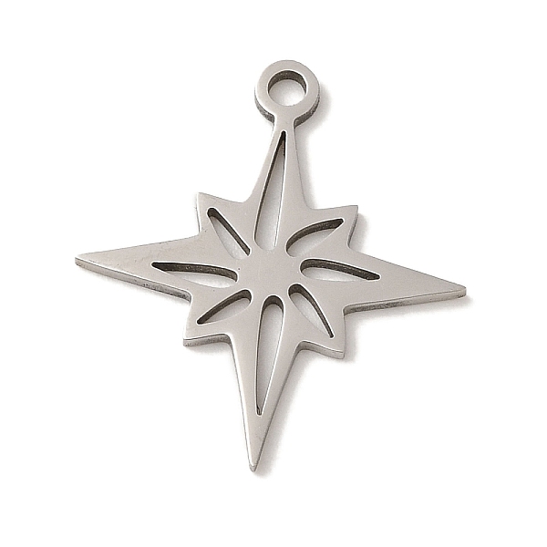 

PandaHall 201 Stainless Steel Pendants, Laser Cut, Star Charm, Stainless Steel Color, 23.5x20.5x1mm, Hole: 1.8mm 201 Stainless Steel Star