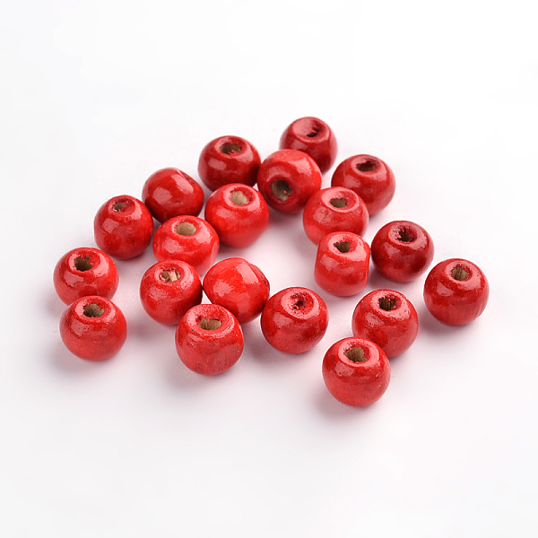 

PandaHall Natural Wood Beads, Rondelle, Lead Free, Dyed, Red, 8mm, Hole: 3mm, about 5600pcs/1000g Maple Wood Rondelle Red