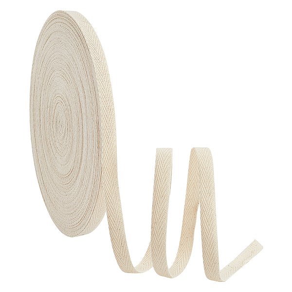 

PandaHall Flat Polycotton Twill Tape Ribbon, Herringbone Ribbon, Cornsilk, 10x0.6mm Polycotton None Gold
