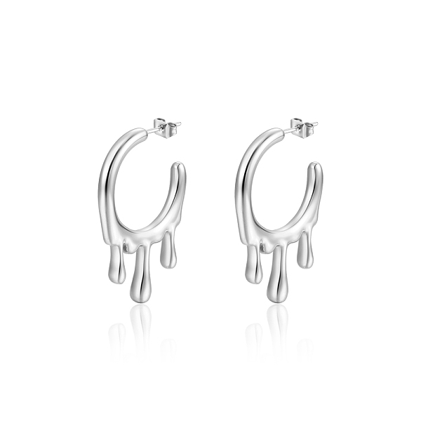 

PandaHall Fashionable French Stainless Steel Teardrop Pendant Earrings for Women's Daily Wear Stainless Steel