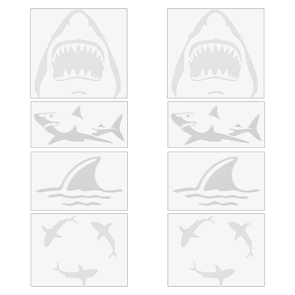 

PandaHall GORGECRAFT 8 Sheets Shark Car Sticker Self Adhesive Car Stickers Waterproof Vinyl Window Decal Vinyl Automotive Exterior..., White