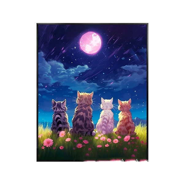 

PandaHall DIY Diamond Painting Kits, with Resin Rhinestones, Diamond Sticky Pen, Tray Plate and Glue Clay, Cat Shape, 400x300mm Resin Cat...