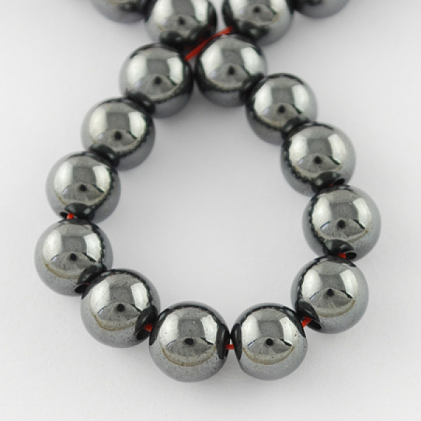 

PandaHall Non-magnetic Synthetic Hematite Beads Strands, Grade A, Round, Black, 8x7mm, Hole: 1.8mm, about 50pcs/strand, 15.5 inch...