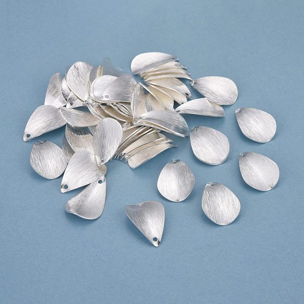 

PandaHall Brass Charms, Teardrop, 925 Sterling Silver Plated, 20x13x2mm, Hole: 1.4mm Brass Teardrop