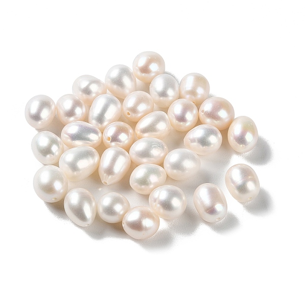 

PandaHall Natural Cultured Freshwater Pearl Beads, Half Drilled, Rice, Grade 5A, WhiteSmoke, 9~11x8~9mm, Hole: 0.9mm Pearl Rice White