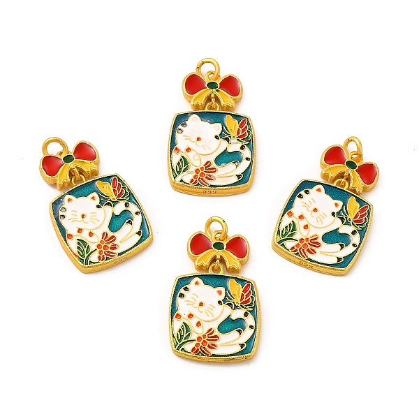 

PandaHall Alloy Pendants, with Double-Sided Enamel and Jump Ring, Gift Box with Cat Charm, Colorful, 29x18x2.5mm, Hole: 3mm Alloy+Enamel Box