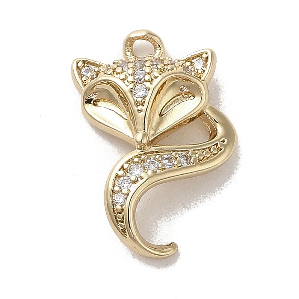 

PandaHall Brass Micro Pave Clear Cubic Zirconia Pendants, Long-Lasting Plated, Fox, Golden, 17x12x4mm, Hole: 1.2mm Brass+Cubic Zirconia Fox...