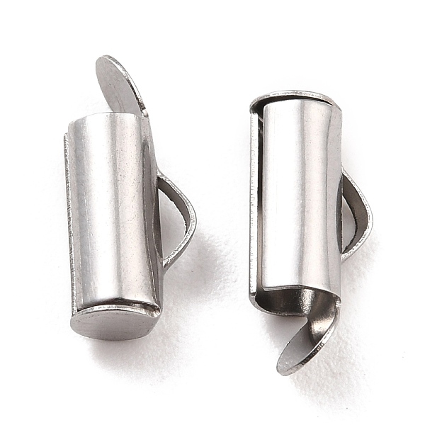 

PandaHall 304 Stainless Steel Slide On End Clasp Tubes, Slider End Caps, Stainless Steel Color, 13x6x4mm, Hole: 3x1mm, Inner Diameter: 3mm...