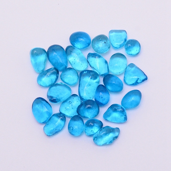 

PandaHall Glass Beads, Nuggets, No Hole/Undrilled, for Aquarium Fish Tank Decoration, Deep Sky Blue, 3~6x3~6mm, about 2601pcs/605g Glass...