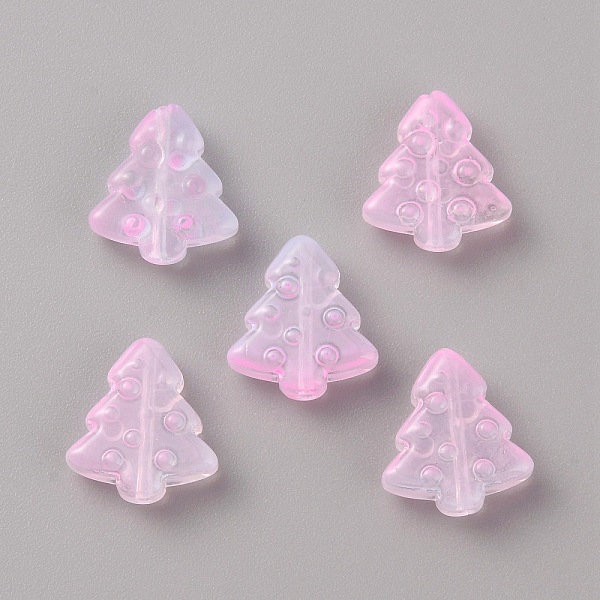 

PandaHall Gradient Handmade Lampwork Beads, Christmas Trees, Pearl Pink, 16x15x5mm, Hole: 1mm Lampwork Tree