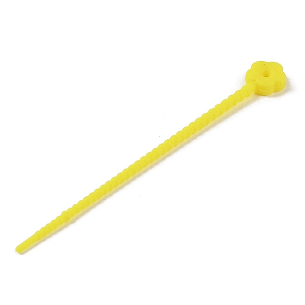 

PandaHall Flower Shape Silicone Cable Zip Ties, Cord Organizer Strap, for Wire Management, Yellow, 130x14x5mm Silicone Flower Yellow