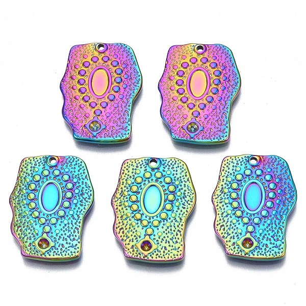 

PandaHall Rainbow Color 304 Stainless Steel Pendant Rhinestone Settings, Cadmium Free & Nickel Free & Lead Free, Fit For 2mm Rhinestone...