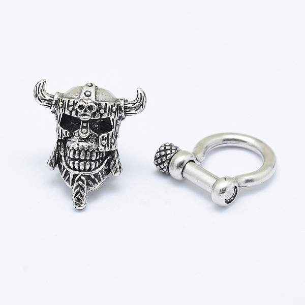 

PandaHall Brass Toggle Clasps, Devil, Cadmium Free & Nickel Free & Lead Free, Thailand Sterling Silver Plated, Devil: 24x22x13mm, Hole...