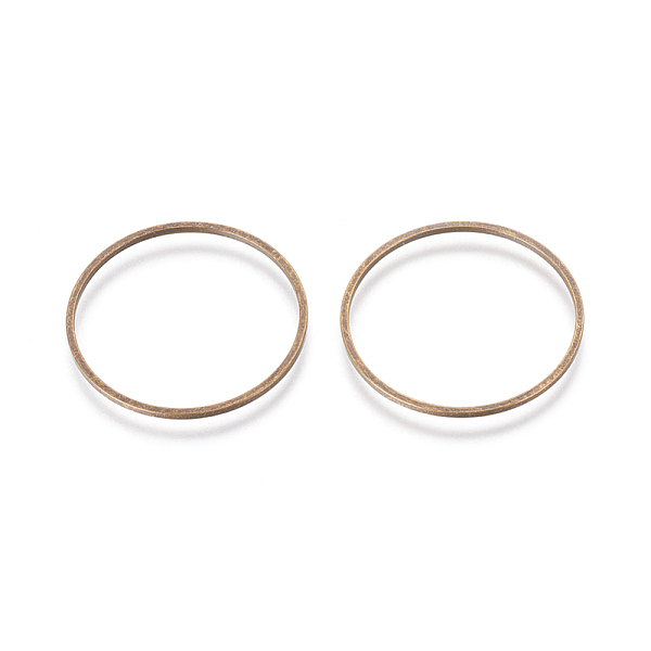 

PandaHall Brass Linking Rings, Nickel Free, Antique Bronze, 22x0.7~1mm, Hole: 21mm Brass Ring