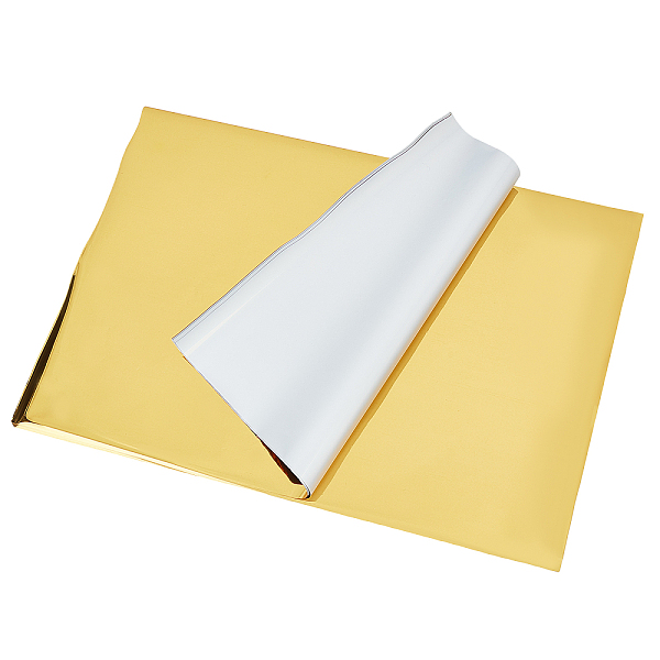 

PandaHall SUPERFINDINGS 50 Sheets Goldenrod A4 Hot Foil Stamping Paper 29x18.5cm Rectangle Metallic Transfer Foil Paper Hot Foil Sheets for..., Gold