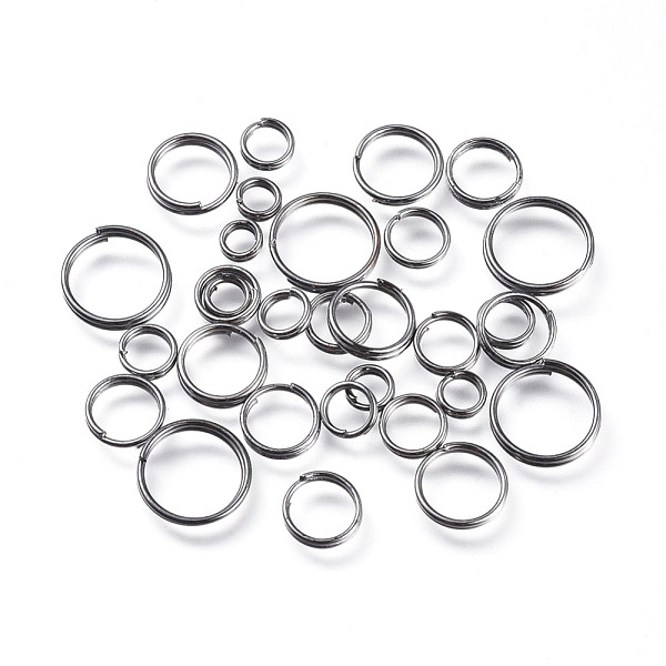 

PandaHall Iron Split Rings, Double Loops Jump Rings, Gunmetal, 4~10x1.4mm, Inner Diameter: 3.3~8.6mm, about 5316pcs/500g Iron Ring