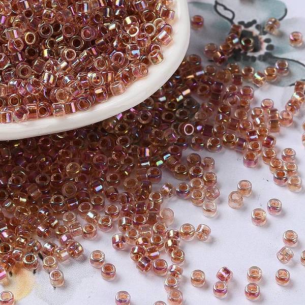 

PandaHall Glass Seed Beads, Opaque Colours Rainbow, Cylinder, Sienna, 2.5x2mm, Hole: 1.4mm Glass Brown
