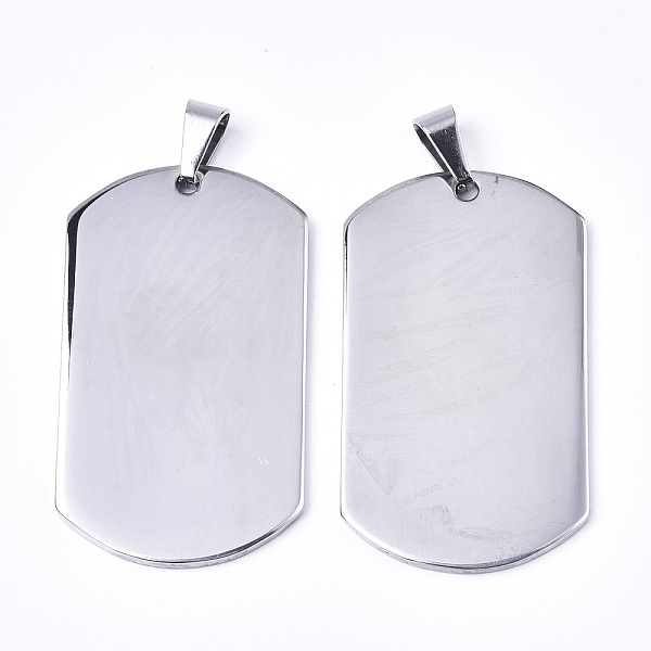 

PandaHall 304 Stainless Steel Pendants, Stamping Blank Tag, with Snap On Bails, Rectangle, Stainless Steel Color, 49x28x2mm, Hole: 9x5mm 304...