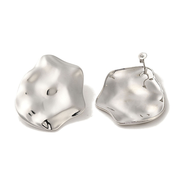 

PandaHall Brass Stud Earrings, Cadmium Free & Lead Free, Platinum, 40.5x34mm Brass