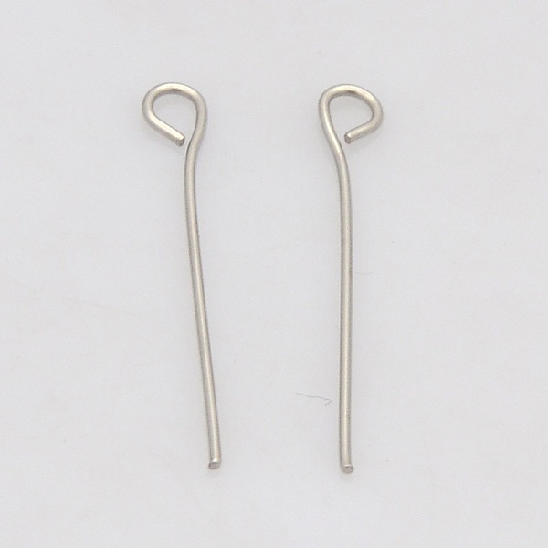 

PandaHall 201 Stainless Steel Eye Pin, Stainless Steel Color, 40mm, Hole: 2mm, Pin: 0.6mm 201 Stainless Steel