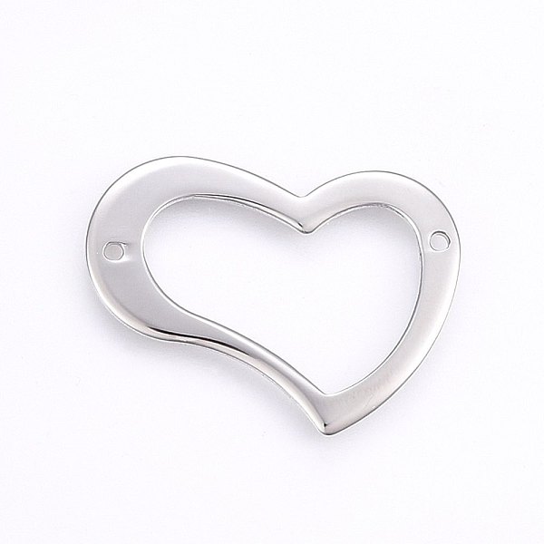 

PandaHall 304 Stainless Steel Links connectors, Heart, Stainless Steel Color, 22x29x1mm, Hole: 1.5mm 304 Stainless Steel Heart