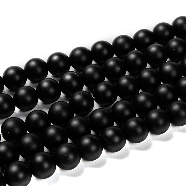 Natural Black Agate Beads Strands