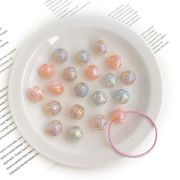 

PandaHall Opaque Acrylic Beads, Rose, Mixed Color, 15.6x15.7mm, Hole: 3.8mm Acrylic Flower Multicolor